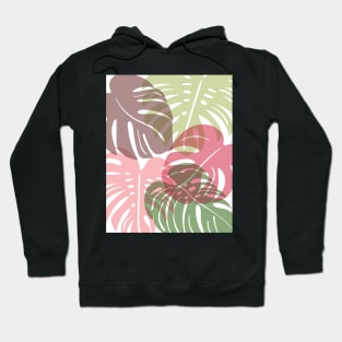 Pattern with tropical monstera leaves. Hoodie